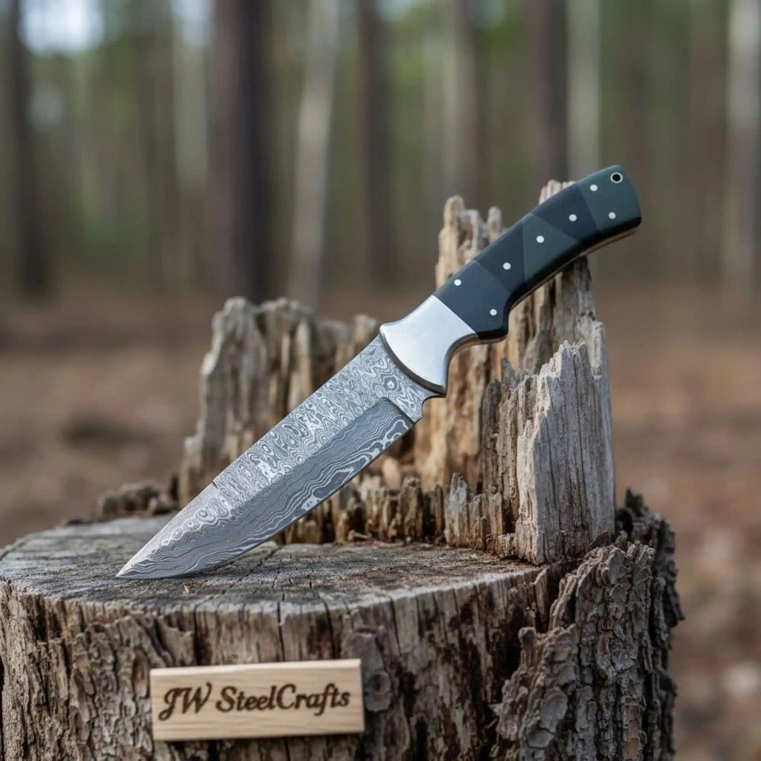 Sheffield Pattern Bowie Knife Damascus Clip Point Handmade JW SteelCrafts handmade Damascus Bowie Knives by JW SteelCrafts