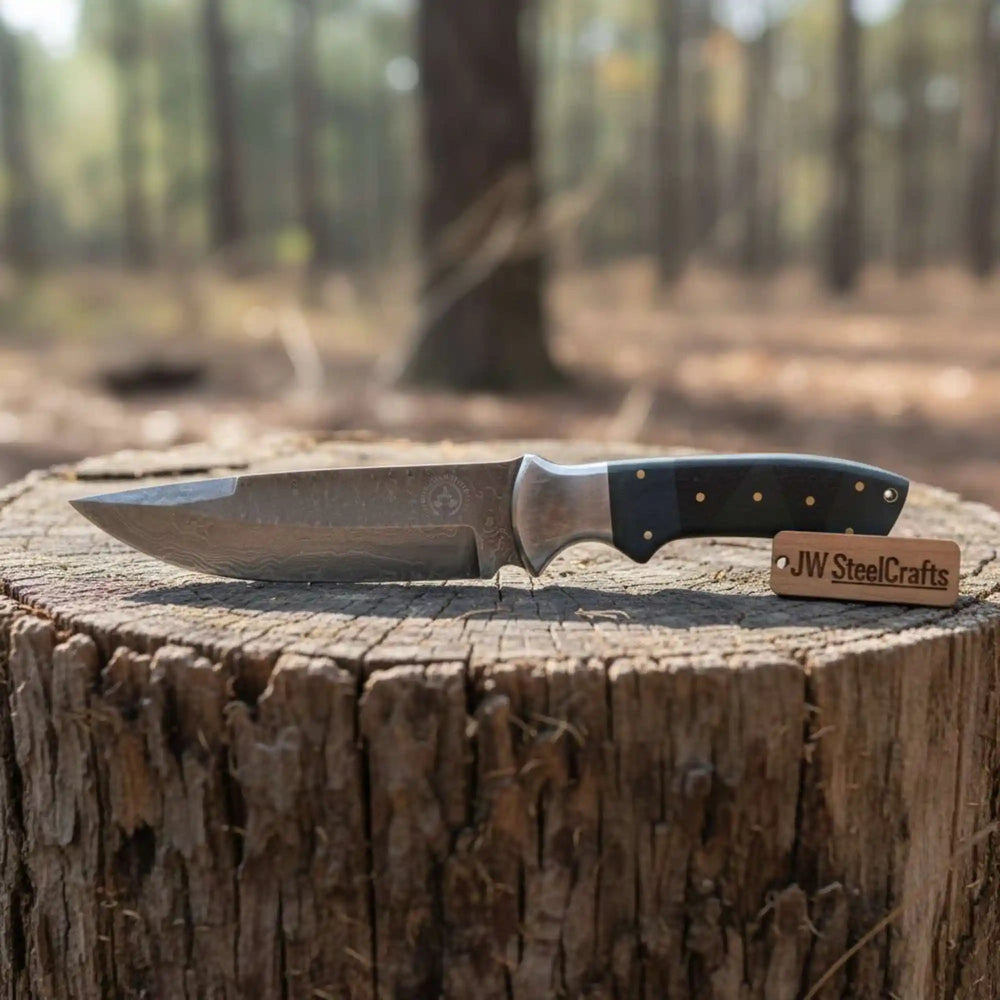 Sheffield Pattern Bowie Knife Damascus Clip Point Handmade JW SteelCrafts handmade Damascus Bowie Knives by JW SteelCrafts