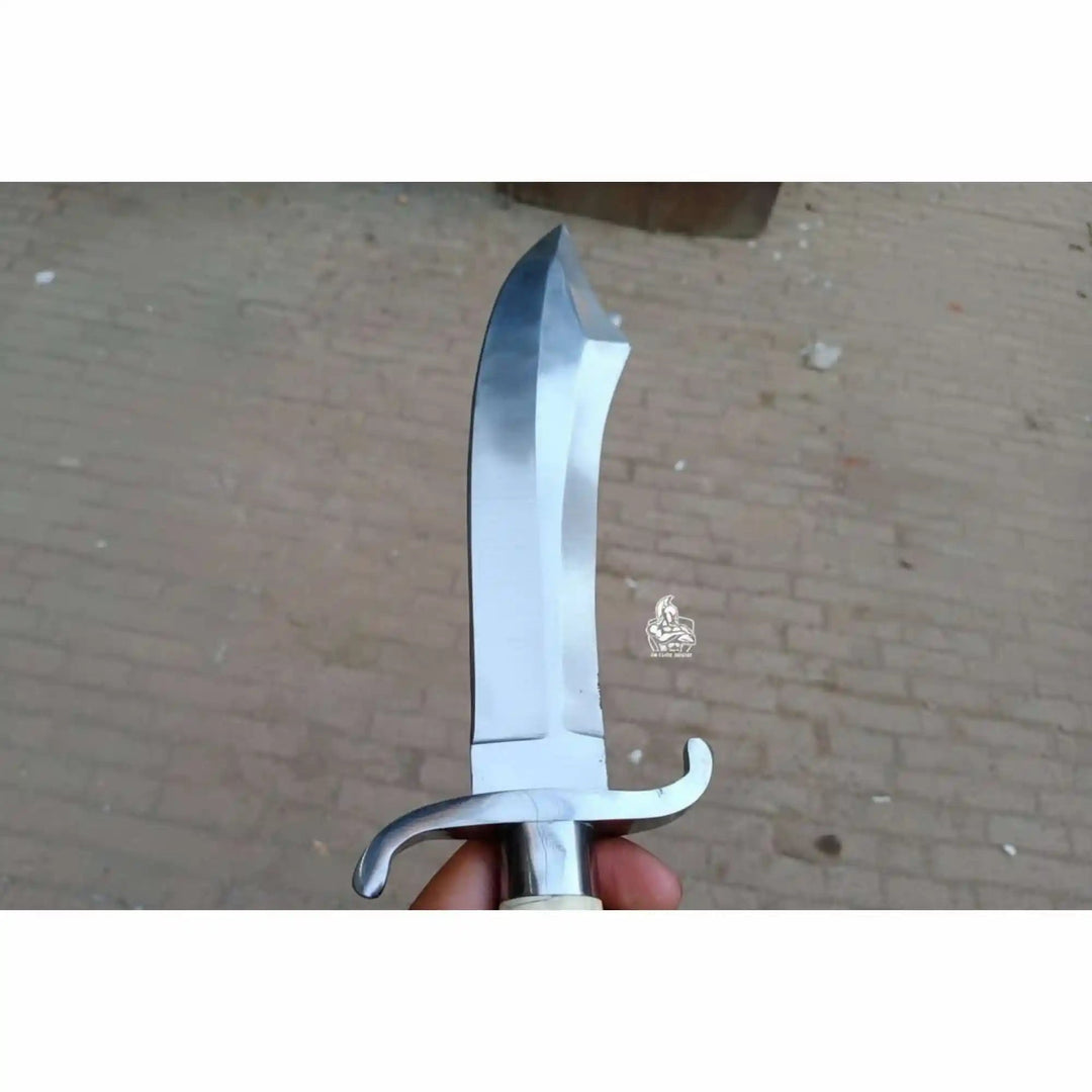 Sheffield Style Bowie Knife High Polished Clip Point Blade Brass Guard Bone Handle Handmade Fixed Blade handmade Clip Point Bowie Knives by JW SteelCrafts