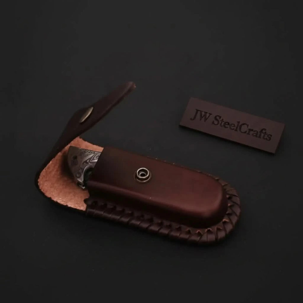     Driftclaw handcrafted leather sleeve for folding pocket knives with strong compact outdoor carry construction