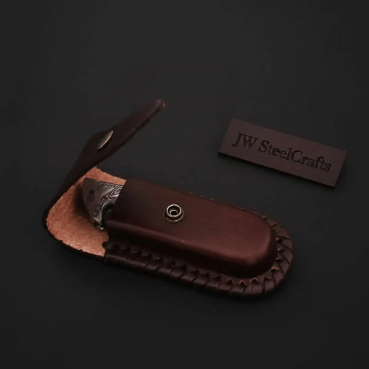     Driftclaw handcrafted leather sleeve for folding pocket knives with strong compact outdoor carry construction