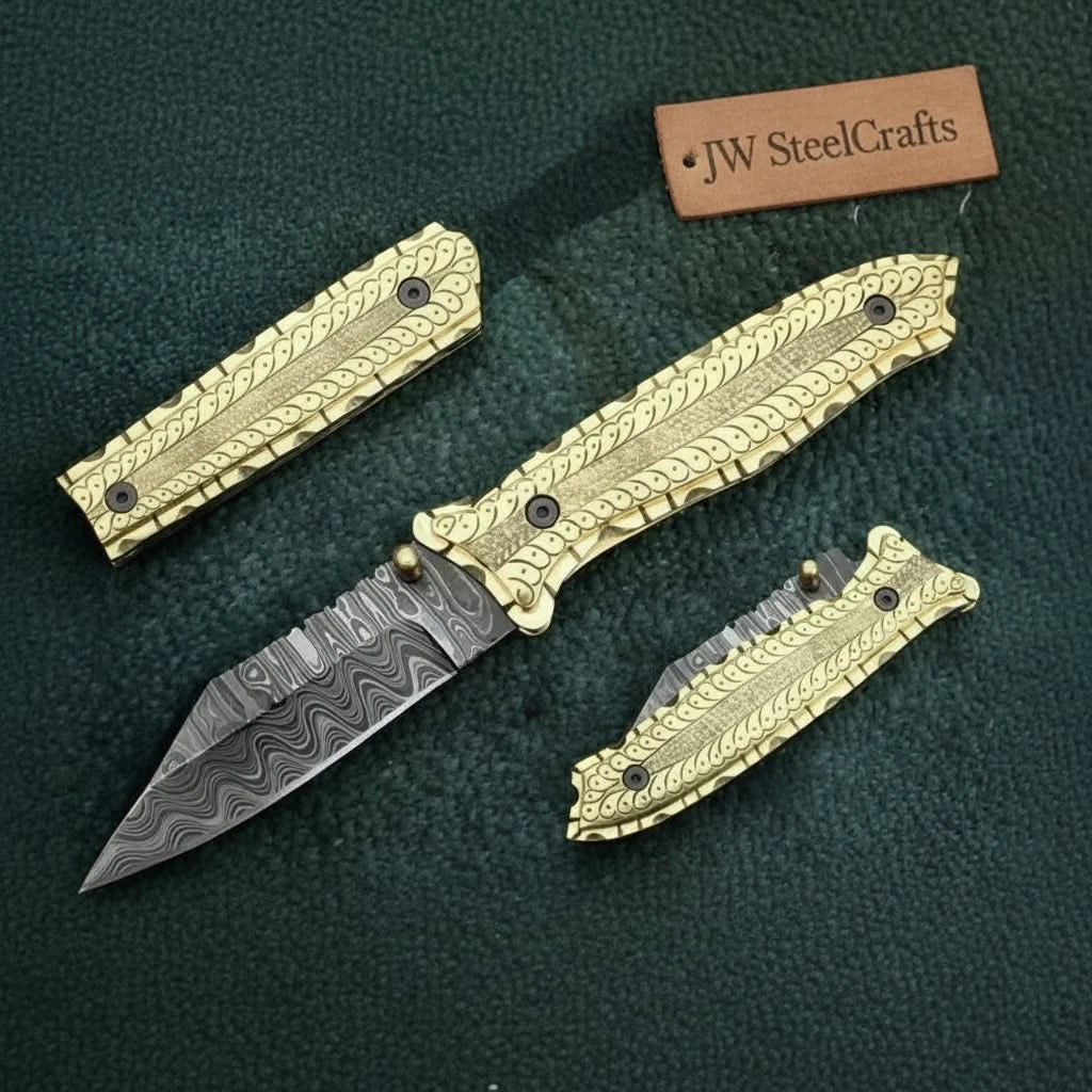     Ironshadow custom EDC blade with premium pattern finish and stylish handcrafted folding knife craftsmanship