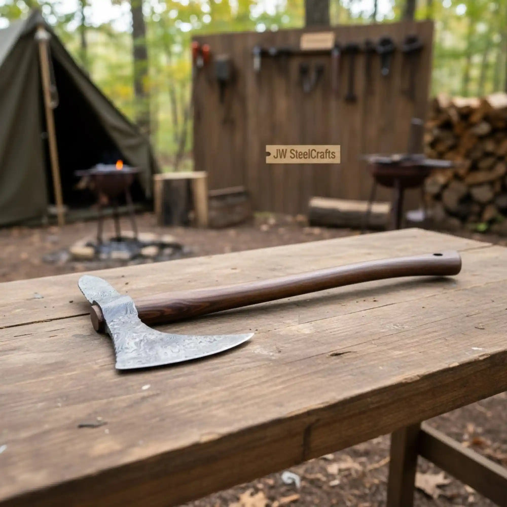 Traditional Scandinavian Bearded Axe with Hardwood Handle handmade Handmade Axe by JW SteelCrafts