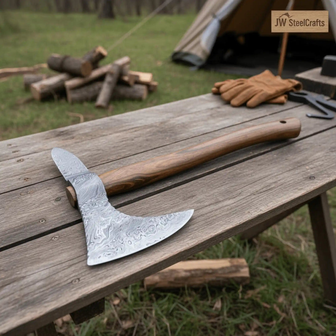 Traditional Scandinavian Bearded Axe with Hardwood Handle handmade Handmade Axe by JW SteelCrafts