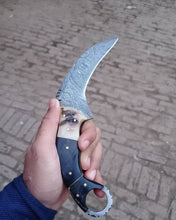 Load image into Gallery viewer, Handmade Custom Damascus Karambit Knife.