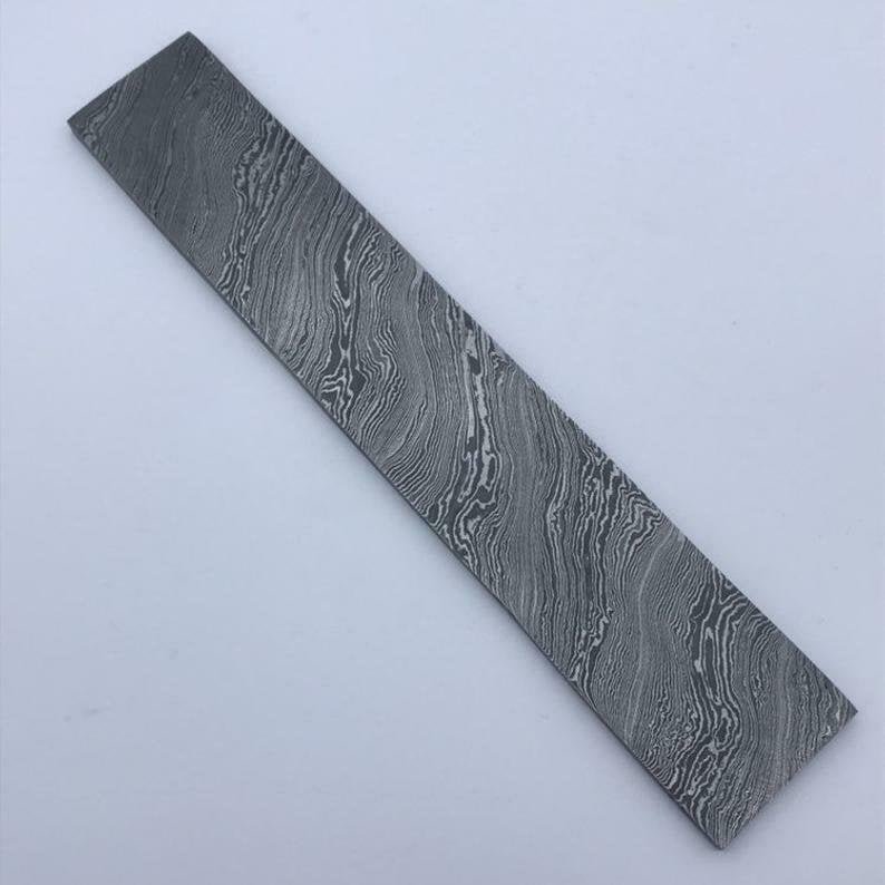 10" Quality Handmade damascus Steel Blank billet with 4.8mm thickness DE - 0053 handmade by JW SteelCrafts