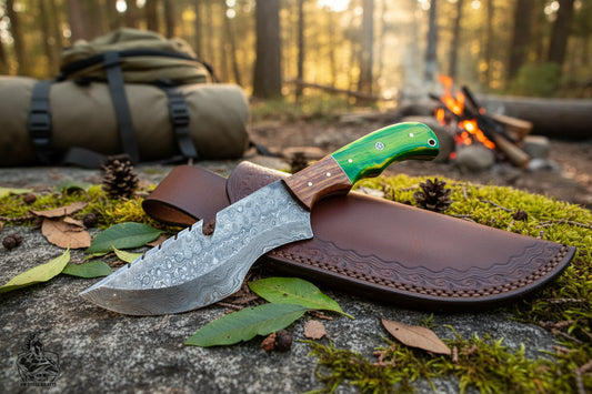 CUSTOM MADE TRACKER KNIFE WITH WOOD HANDLE