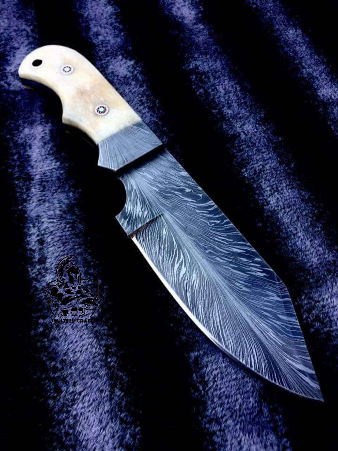 Customized Handmade Hunting knife with scrimshaw handle