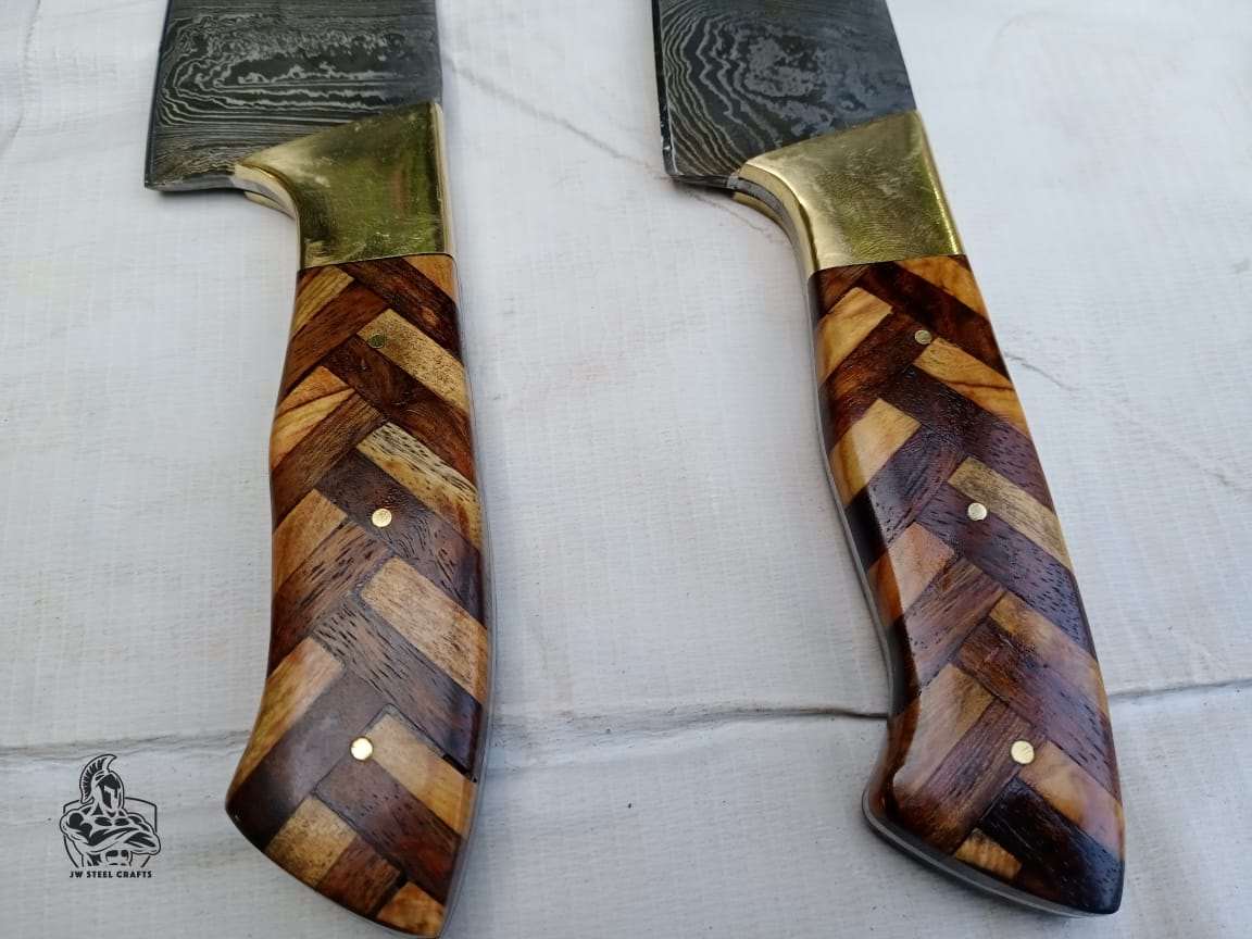Custom made Chef Knives Set with Wood handle
