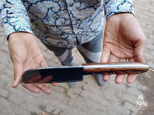 Load image into Gallery viewer, Custom made Chef Cleaver with Ebony Wood Handle.