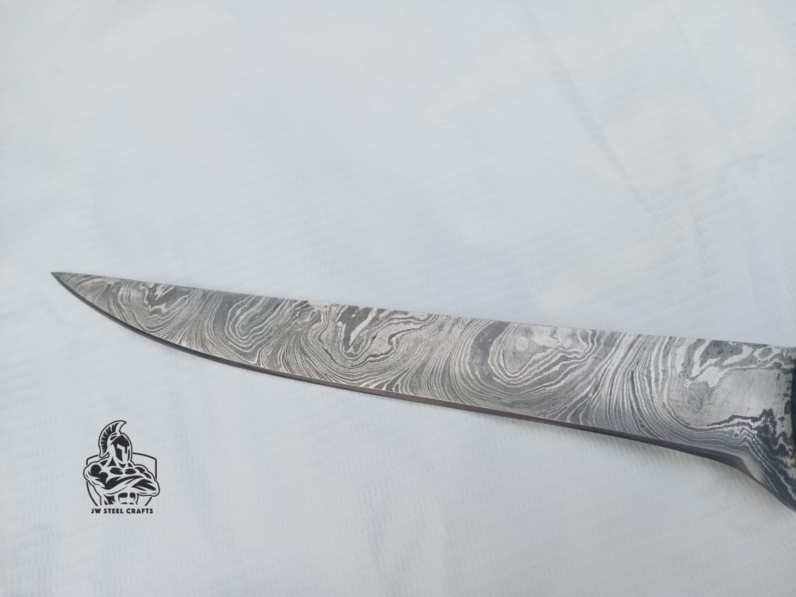 Hand Made Fillet knife with color wood handle.