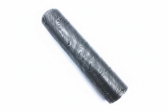 5.5" long custom handmade Damascus Steel round bar rod with 32mm thickne DE - 0057 handmade by JW SteelCrafts