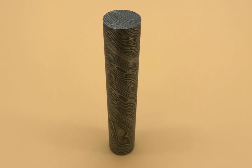 5.5" Long Custom Handmade Damascus Steel Round Rod. 25.5"mm Diameter DE - 0079 handmade by JW SteelCrafts
