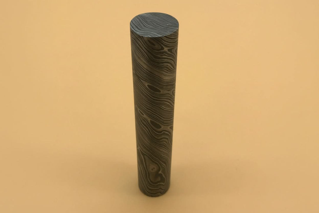 5.5" Long Custom Handmade Damascus Steel Round Rod. 25.5"mm Diameter DE - 0079 handmade by JW SteelCrafts