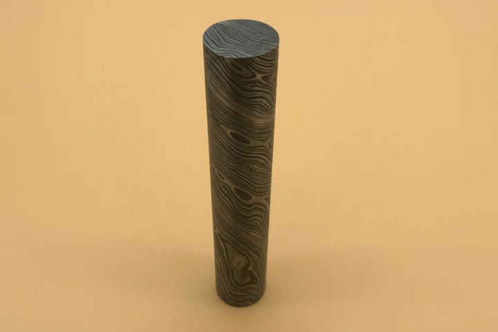 5.5" Long Custom Handmade Damascus Steel Round Rod. 25.5"mm Diameter DE - 0079 handmade by JW SteelCrafts