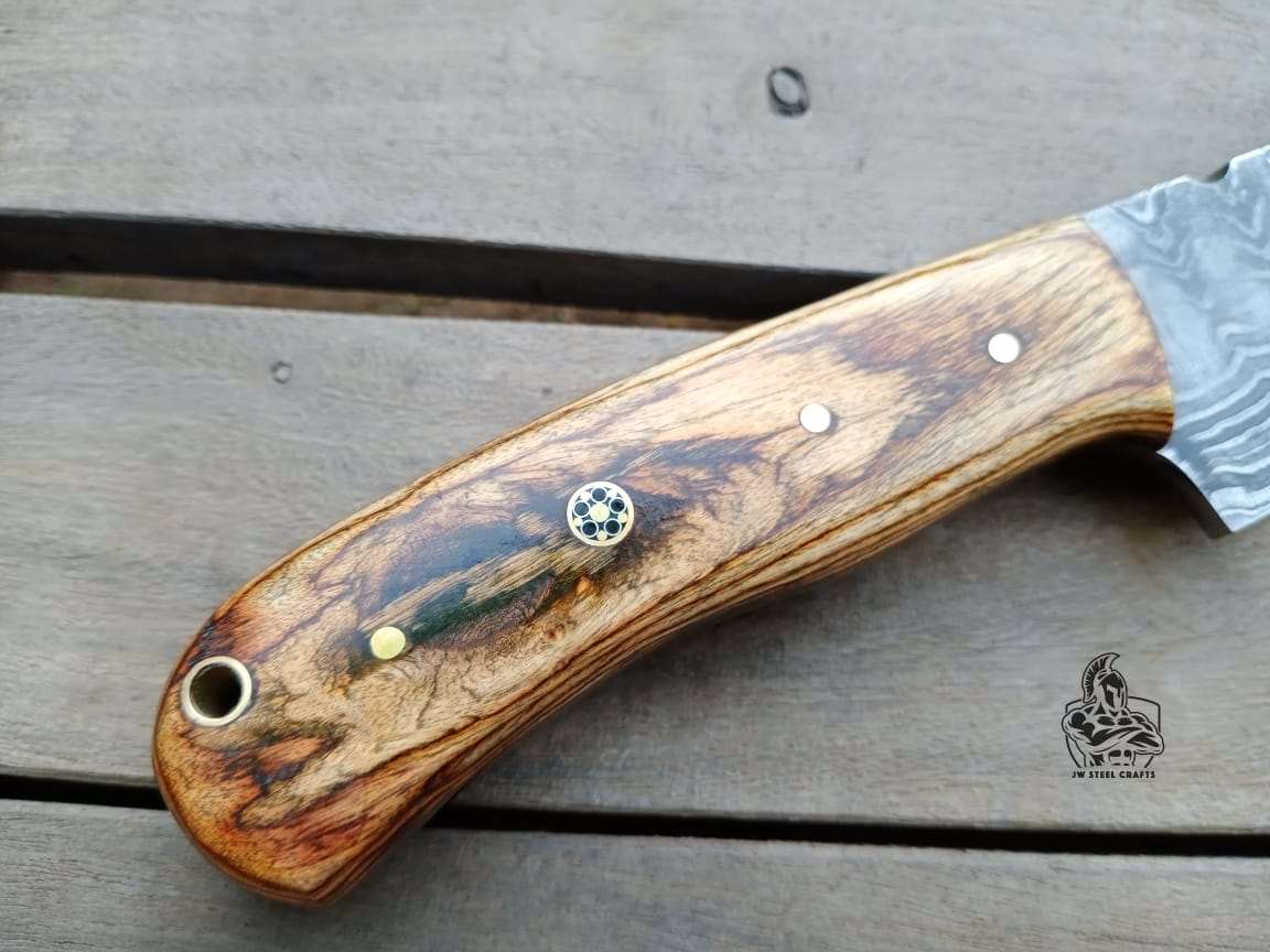 Custom Made Skinner Knife with Premium Wood Handle – Handmade Hunting Blade