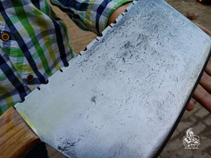 Custom Made Chef Cleaver with Wood handle