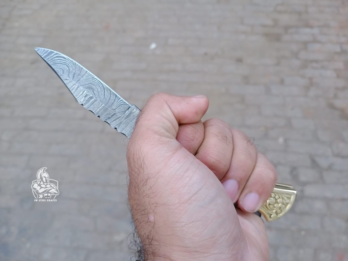 Folding Pocket Knife with bone and brass Handle.