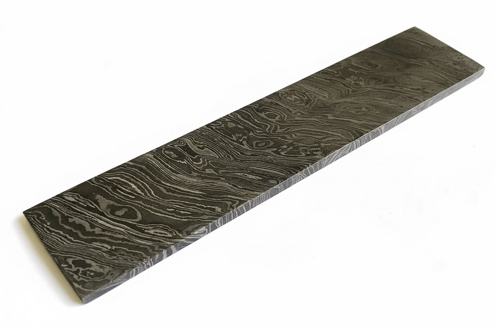 8 Inch Damascus Steel Blank Billet/Bar Firestorm Pattern For Knife Making.DE - 0053 handmade by JW SteelCrafts