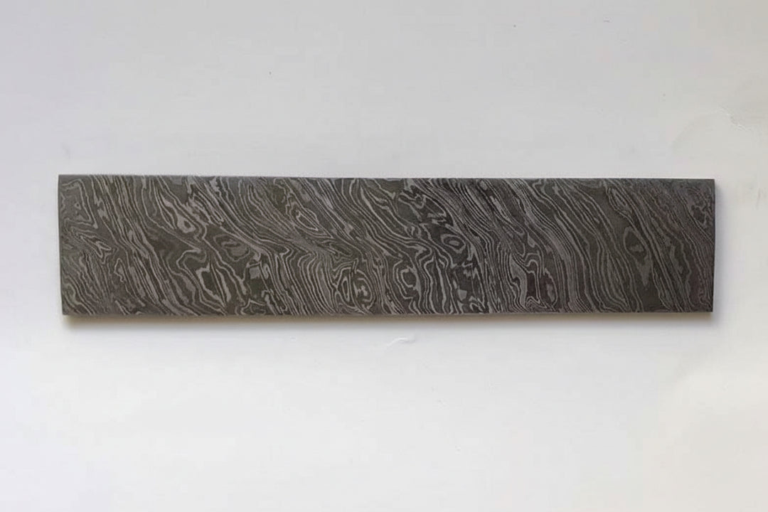 8 Inch Damascus Steel Blank Billet/Bar Firestorm Pattern For Knife Making.DE - 0053 handmade by JW SteelCrafts