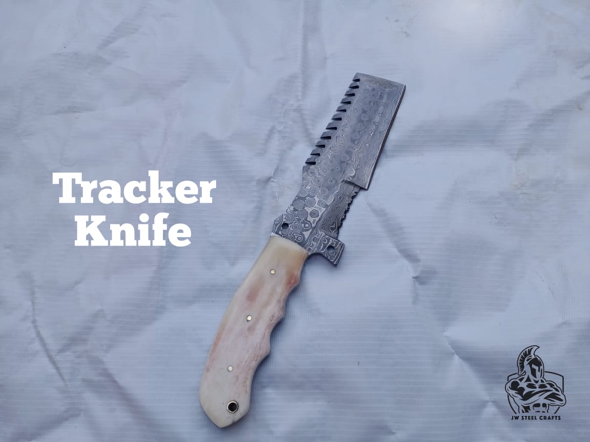 Fixed Blade Custom Made Tracker Knife with Bone Handle