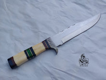 Load image into Gallery viewer, 14.5 Inch Custom Bowie Knife | Handmade Damascus Blade &amp; Natural Handle”