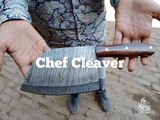 Custom made Chef Cleaver with rose Wood Handle.