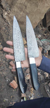 Load image into Gallery viewer, Chef knives set of two with Black Micarta Handle