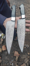 Load image into Gallery viewer, Chef knives set of two with Black Micarta Handle