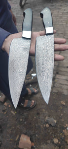 Chef knives set of two with Black Micarta Handle