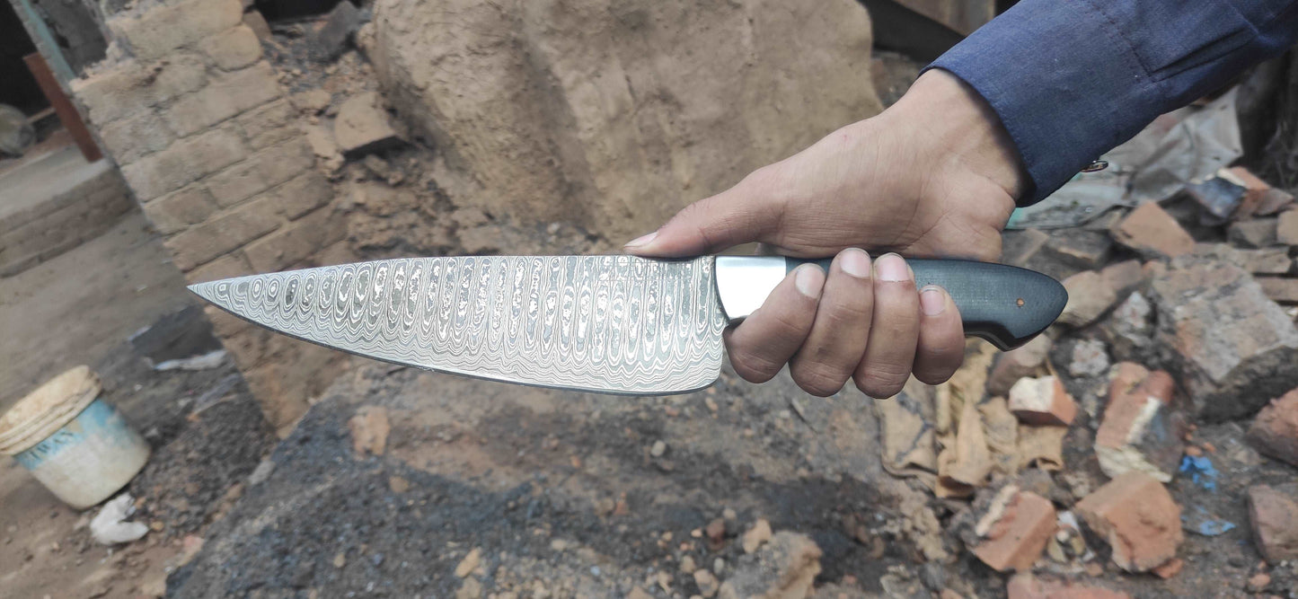 Chef knives set of two with Black Micarta Handle