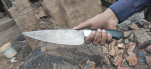 Chef knives set of two with Black Micarta Handle