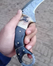Load image into Gallery viewer, Handmade Custom Damascus Karambit Knife.
