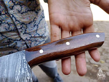 Load image into Gallery viewer, Custom made Chef Cleaver with Ebony Wood Handle.