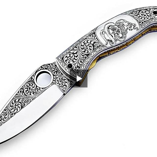 Handmade Folding Knife Damascus Steel DK-0504 Default Title