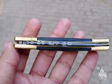 Load image into Gallery viewer, Folding pocket knife with color wood handle.