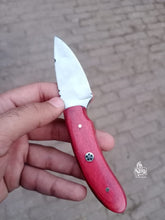 Load image into Gallery viewer, Handmade skinner knife with colour wood handle.