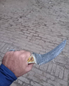 Handmade Custom Damascus Karambit Knife.
