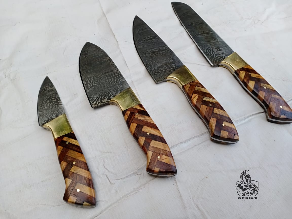Custom made Chef Knives Set with Wood handle
