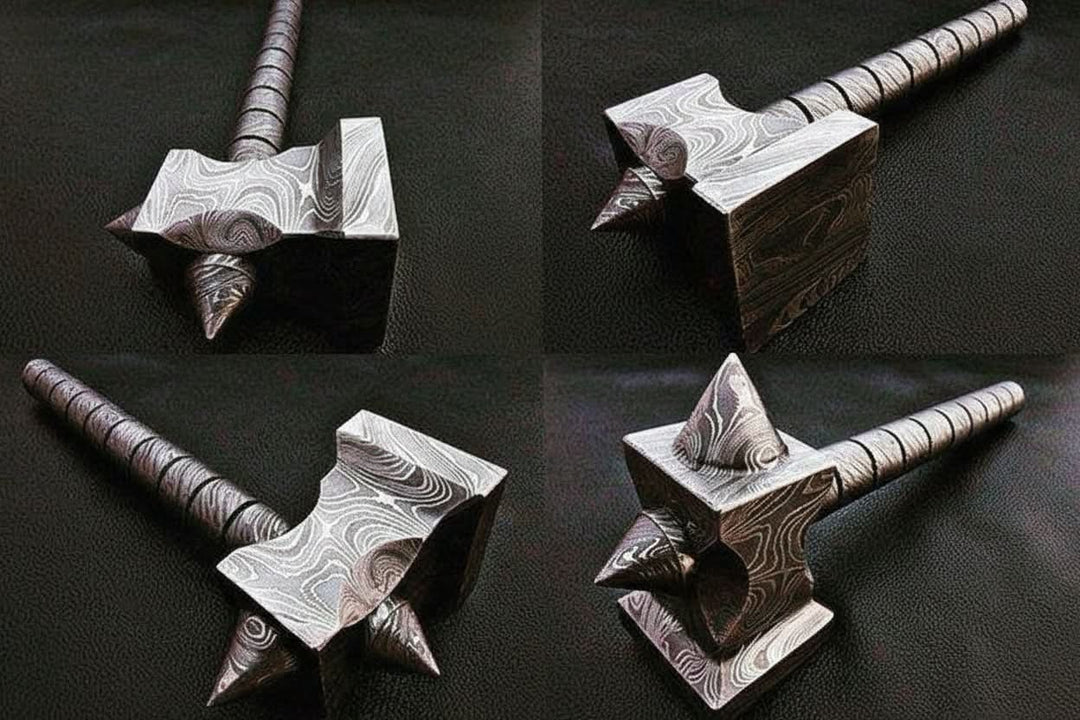 custom hand made Damascus steel hammer DK - 0081 handmade by JW SteelCrafts