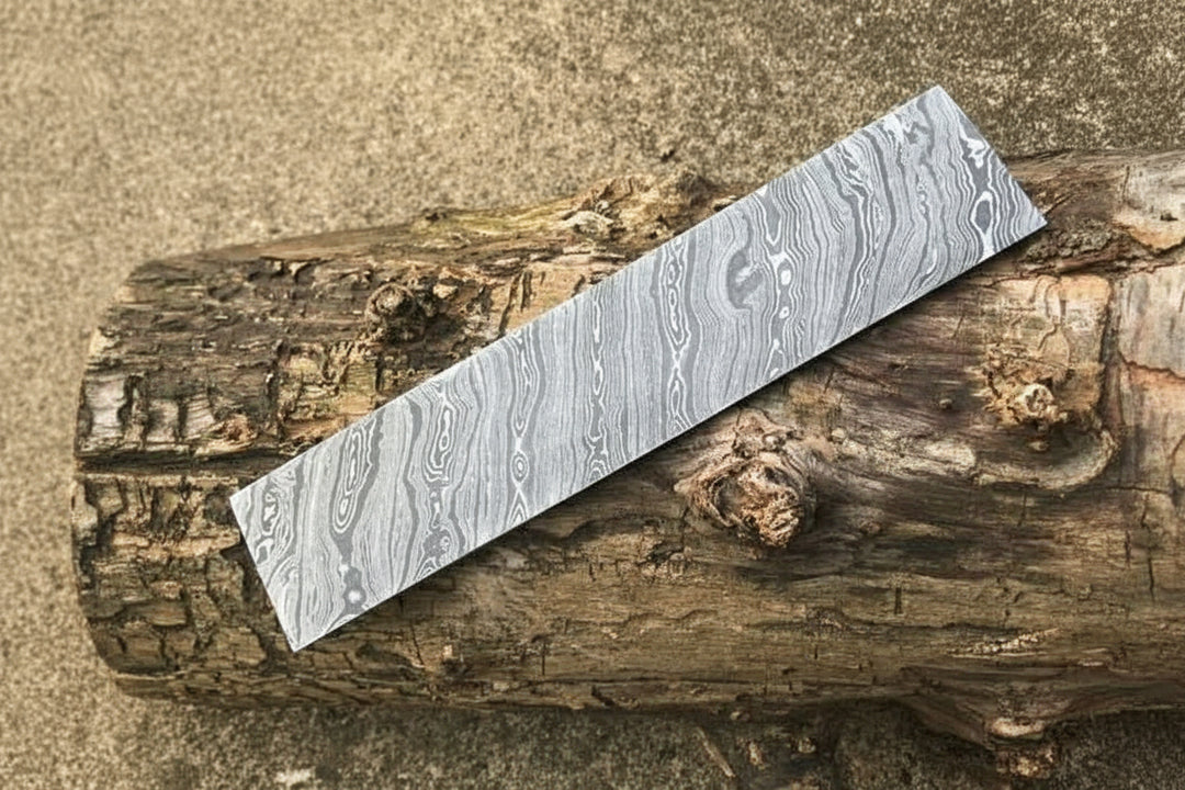 Custom Handmade Damascus Steel 10” Blank Billet - Blade For Knife Making DE - 46 handmade by JW SteelCrafts