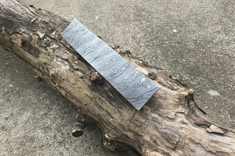 Custom Handmade Damascus Steel 10” Blank Billet - Blade For Knife Making DE - 46 handmade by JW SteelCrafts