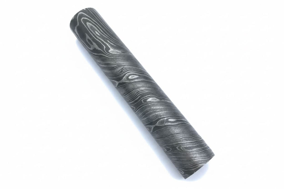 custom handmade Damascus Steel round bar rod with 25.5mm thick handmade Knife by JW SteelCrafts