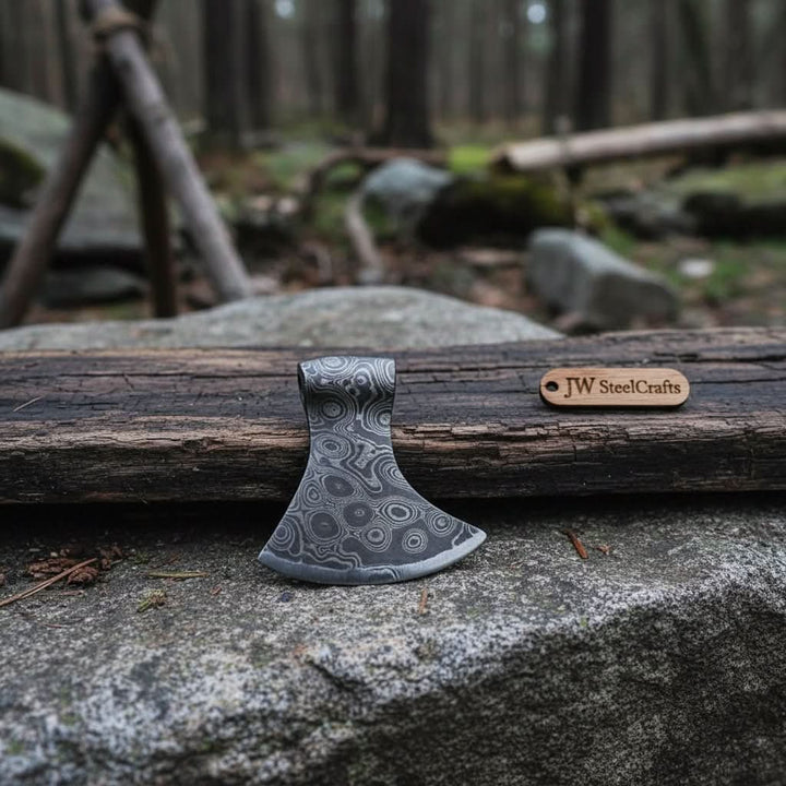 Custom Handmade Damascus Steel Viking Axe Pendant / Perfect gift DE - 0011 handmade jewelry by JW SteelCrafts