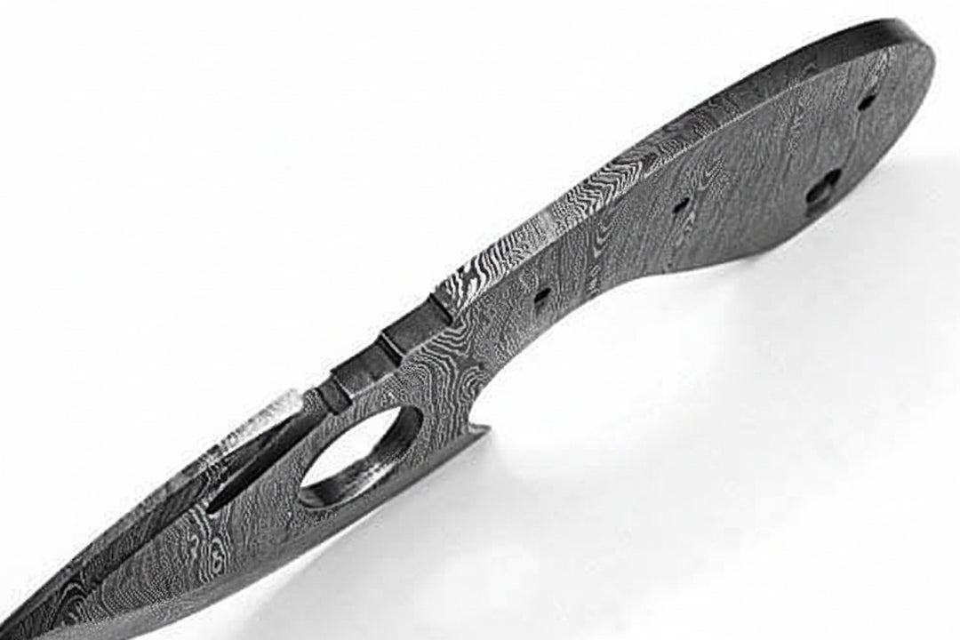 Custom Twist Damascus Steel Drop Point Small Blank Blade for Skinner/ Hunting knife making Blank Blade DK - 0060 handmade by JW SteelCrafts