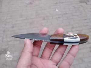 Custom made Skinner with Deer Horn Handle.