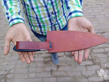 Load image into Gallery viewer, Chef knives set of two with Black Micarta Handle