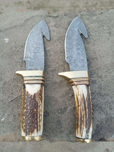 Load image into Gallery viewer, Customized Handmade Gut Hook Skinner knives Pair By JW SteelCrafts