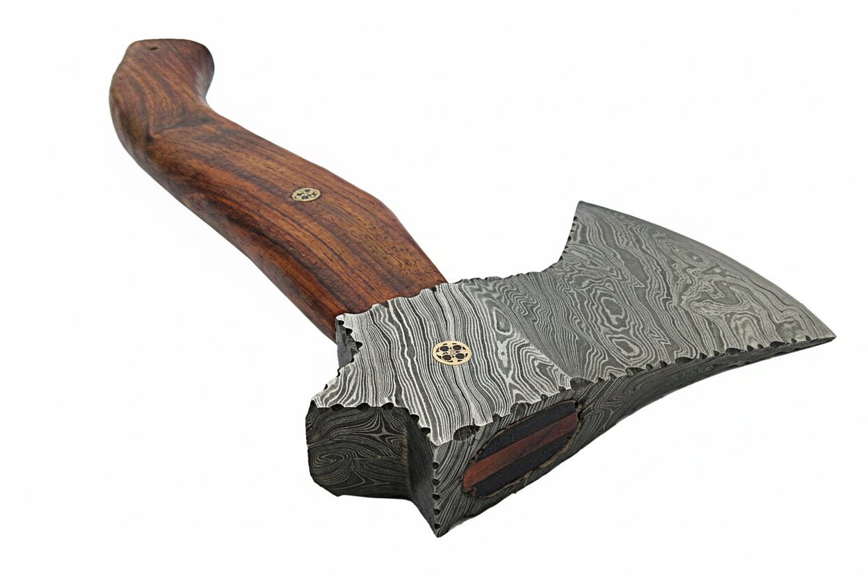 Damascus Steel Axe Viking Axe Hatchet Axe Bearded Axe Tomahawk handmade viking axe by JW SteelCrafts
