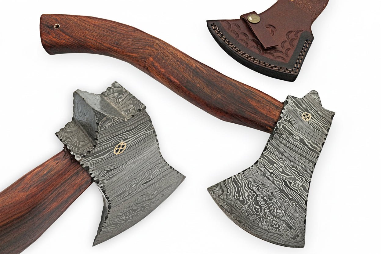 Damascus Steel Axe Viking Axe Hatchet Axe Bearded Axe Tomahawk handmade viking axe by JW SteelCrafts